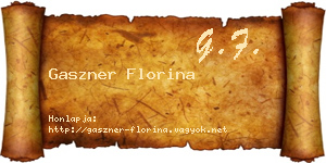 Gaszner Florina névjegykártya